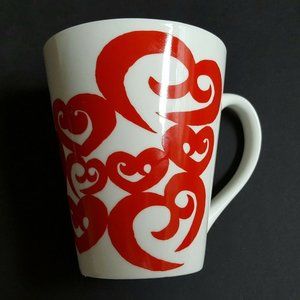 Starbucks Coffee Latte Cup Mug Red Hearts